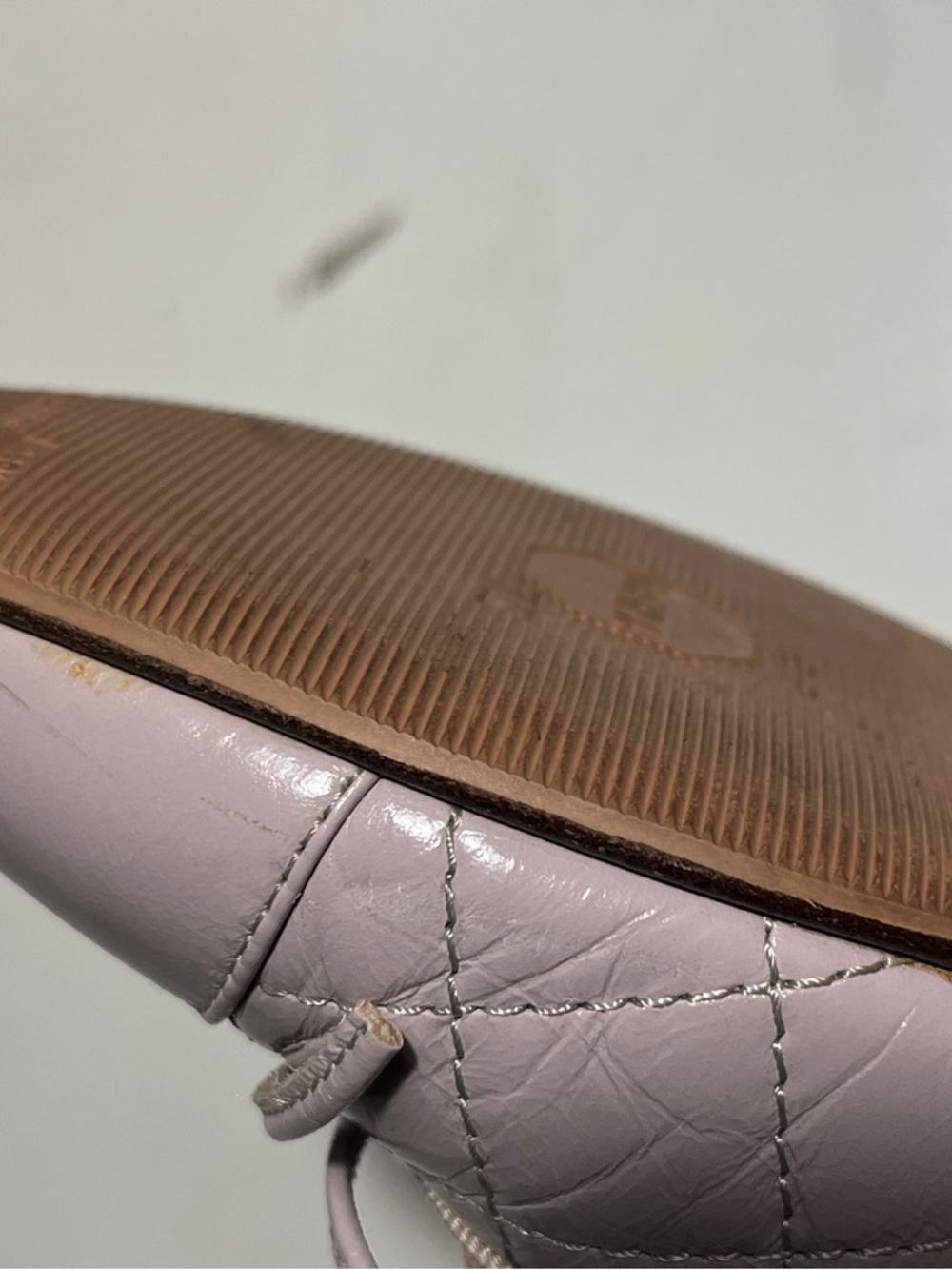 CHANEL Quilted Ballet Flats in Dusty Rose Leather with Bow - Picture 15 of 15